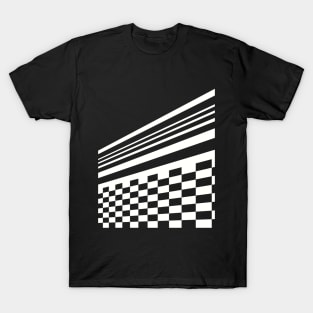 Abstract Checkerboard Racetrack T-Shirt